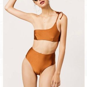 NWT Midsommar swim two piece bronze lace up bikini set